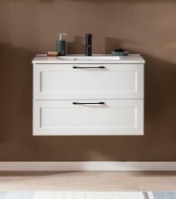 Waschtisch >Lyon< in weiß, MDF - 80x56x47cm (BxHxT)
