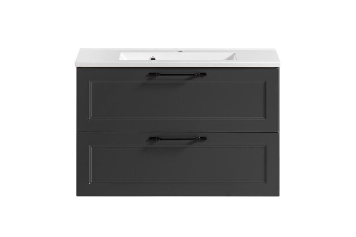 Waschtisch >Lyon< in grau, MDF - 80x56x47cm (BxHxT)