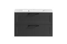 Waschtisch >Lyon< in grau, MDF - 80x56x47cm (BxHxT)