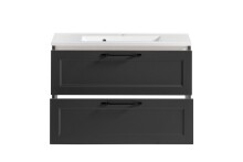 Waschtisch >Lyon< in grau, MDF - 80x56x47cm (BxHxT)