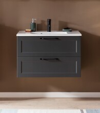 Waschtisch >Lyon< in grau, MDF - 80x56x47cm (BxHxT)