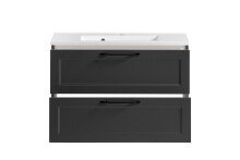 Waschtisch >Lyon< in grau, MDF - 80x56x47cm (BxHxT)