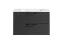 Waschtisch >Lyon< in grau, MDF - 80x56x47cm (BxHxT)