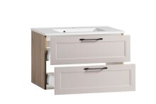 Waschtisch >Lyon< in Wotaneiche, Kaschmir, MDF - 80x56x47cm (BxHxT)
