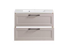 Waschtisch >Lyon< in Wotaneiche, Kaschmir, MDF - 80x56x47cm (BxHxT)