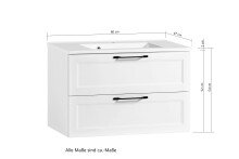 Waschtisch >Lyon< in Wotaneiche, Kaschmir, MDF - 80x56x47cm (BxHxT)