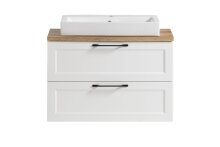 Waschtisch >Lyon< in weiß, MDF - 80x63x47cm (BxHxT)