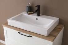 Waschtisch >Lyon< in weiß, MDF - 80x63x47cm (BxHxT)
