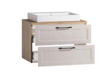 Waschtisch >Lyon< in Wotaneiche, Kaschmir, MDF - 80x63x47cm (BxHxT)