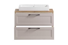 Waschtisch >Lyon< in Wotaneiche, Kaschmir, MDF - 80x63x47cm (BxHxT)