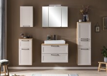 Waschtisch >Lyon< in Wotaneiche, Kaschmir, MDF - 80x63x47cm (BxHxT)