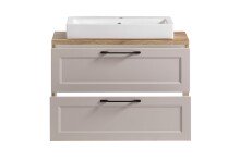 Waschtisch >Lyon< in Wotaneiche, Kaschmir, MDF - 80x63x47cm (BxHxT)