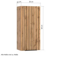 Hängeschrank >Nizza< in Wotaneiche-Dekor - 30x64x20cm (BxHxT)
