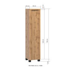 Midischrank >Nizza< in Wotaneiche-Dekor - 30x130x35cm (BxHxT)