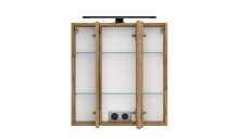 Badezimmerspiegelschrank >Nizza< in Wotaneiche-Dekor - 60x64x20cm (BxHxT)