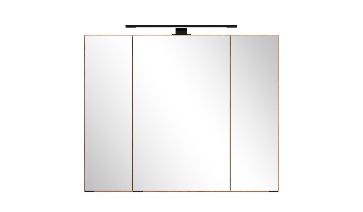 Badezimmerspiegelschrank >Nizza< in Wotaneiche - 80x64x20cm (BxHxT)