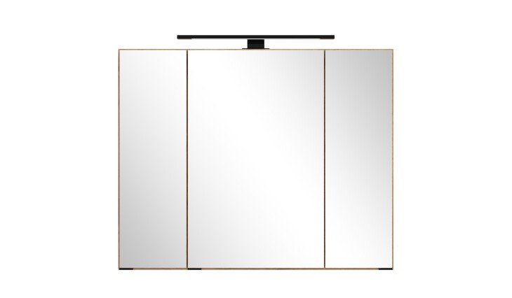 Badezimmerspiegelschrank >Nizza< in Wotaneiche - 80x64x20cm (BxHxT)