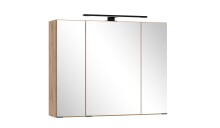 Badezimmerspiegelschrank >Nizza< in Wotaneiche - 80x64x20cm (BxHxT)