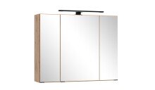 Badezimmerspiegelschrank >Nizza< in Wotaneiche - 80x64x20cm (BxHxT)