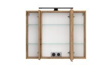 Badezimmerspiegelschrank >Nizza< in Wotaneiche - 80x64x20cm (BxHxT)