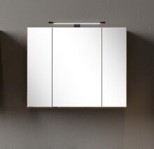 Badezimmerspiegelschrank >Nizza< in Wotaneiche - 80x64x20cm (BxHxT)