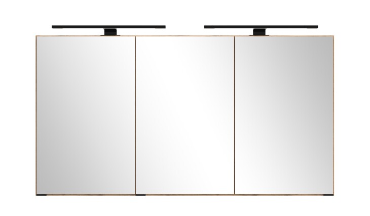 Badezimmerspiegelschrank >Nizza< in Wotaneiche-Dekor - 120x64x20cm (BxHxT)
