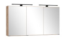 Badezimmerspiegelschrank >Nizza< in Wotaneiche-Dekor - 120x64x20cm (BxHxT)