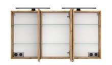 Badezimmerspiegelschrank >Nizza< in Wotaneiche-Dekor - 120x64x20cm (BxHxT)