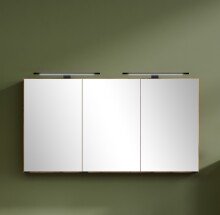 Badezimmerspiegelschrank >Nizza< in Wotaneiche-Dekor - 120x64x20cm (BxHxT)