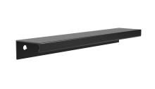 Waschtisch >Nizza< Korpus und Front in Wotaneiche-Dekor, Front (gestreift schwarz), Metallgriff in schwarz, 1 Auszug, inkl. Mineralgussbecken in weiß, 80x41x47 cm (BxHxT)