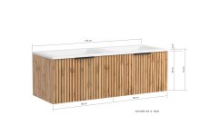 Waschtisch >Nizza< in Wotaneiche-Dekor - 120x41x47cm (BxHxT)