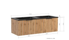 Waschtisch >Nizza< in Wotaneiche-Dekor - 120x41x47cm (BxHxT)