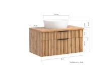 Waschtisch >Nizza< in Wotaneiche-Dekor - 80x41x47cm (BxHxT)