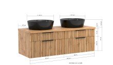 Waschtisch >Nizza< in Wotaneiche-Dekor - 120x41x47cm (BxHxT)