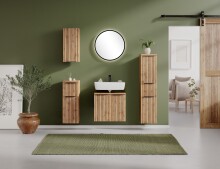 Waschbeckenunterschrank >Nizza< in Wotaneiche-Dekor - 60x54x35cm (BxHxT)