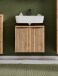 Waschbeckenunterschrank >Nizza< in Wotaneiche-Dekor - 60x54x35cm (BxHxT)