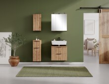 Waschbeckenunterschrank >Nizza< in Wotaneiche-Dekor - 60x54x35cm (BxHxT)