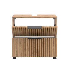 Waschbeckenunterschrank >Nizza< in Wotaneiche-Dekor - 60x54x35cm (BxHxT)