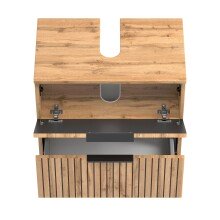 Waschbeckenunterschrank >Nizza< in Wotaneiche-Dekor - 60x54x35cm (BxHxT)