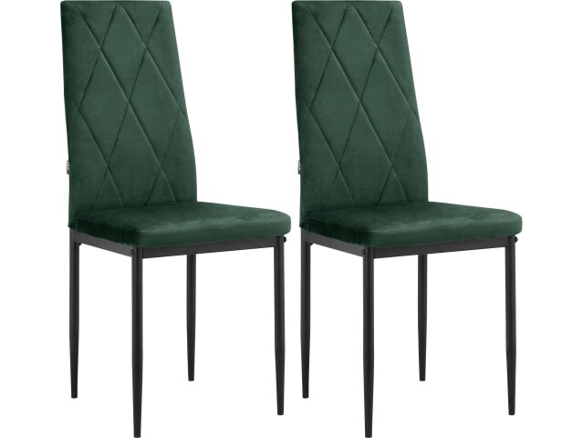Esszimmerstuhl >Maia< (2er-Set) in Grün, Samt/Metall - 42x98x53cm (BxHxT)