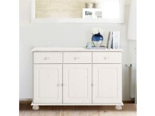 Kommode >Åke< in Weiß, Kiefer - 118x76x35cm (BxHxT)