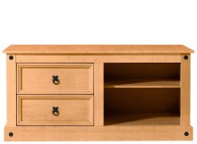 TV-Board >Hallfrid< 2 Schubladen, 2 Fächer, in Kiefer natur - 120x57x50cm (BxHxT)