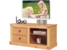 TV-Board >Hallfrid< 2 Schubladen, 2 Fächer, in Kiefer natur - 120x57x50cm (BxHxT)
