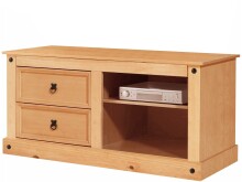 TV-Board >Hallfrid< 2 Schubladen, 2 Fächer, in Kiefer natur - 120x57x50cm (BxHxT)