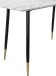Küchentisch >Hårek< schwarz / gold, Tischplatte in Weiß, MDF - 120x76x60cm (BxHxT)