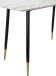 Küchentisch >Hårek< schwarz / gold, Tischplatte in Weiß, MDF - 120x76x60cm (BxHxT)