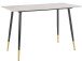 Küchentisch >Hårek< schwarz / gold, Tischplatte in Weiß, MDF - 120x76x60cm (BxHxT)