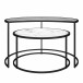 Satztisch >Halvor< (2er-Set) schwarz und weiß, MDF/Glas/Metall - 78x45x62cm (BxHxT)
