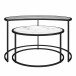 Satztisch >Halvor< (2er-Set) schwarz und weiß, MDF/Glas/Metall - 78x45x62cm (BxHxT)