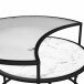 Satztisch >Halvor< (2er-Set) schwarz und weiß, MDF/Glas/Metall - 78x45x62cm (BxHxT)